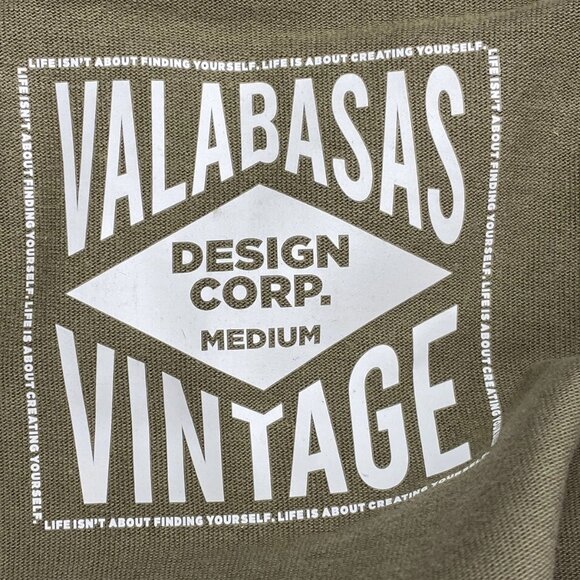 Valabasas Men's "V Paradise" Graphic T-Shirt Vintage Grey Size M | Short Sleeve - Picture 7 of 12